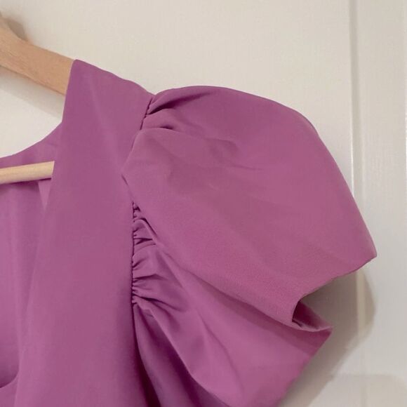 Express Square Neck Flutter Sleeve Peplum Babydoll Top Size M - Picture 11 of 12